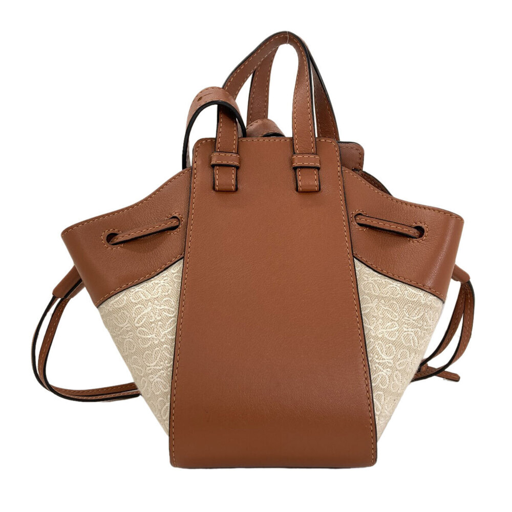 Loewe Canvas Handbag Hammock Calfskin Black